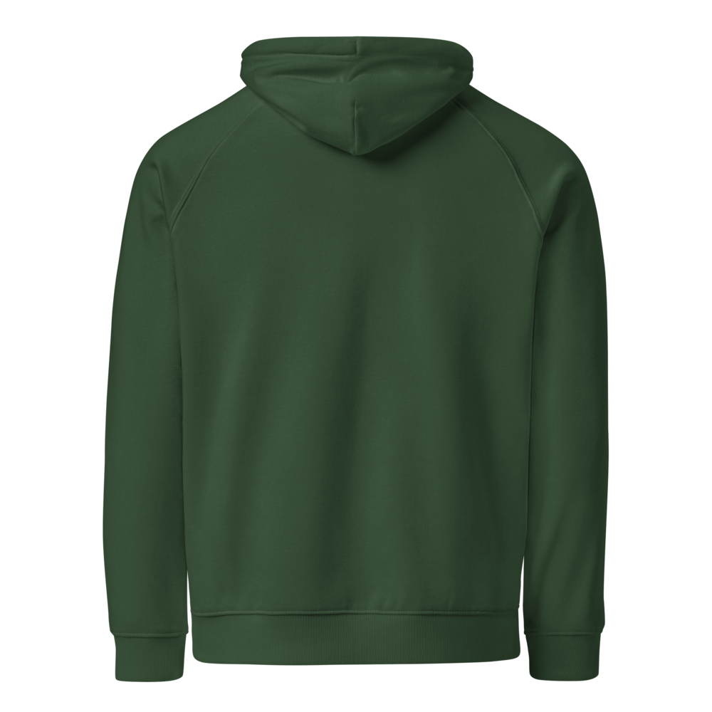 Fore & After unisex eco raglan hoodie in bottle green — back