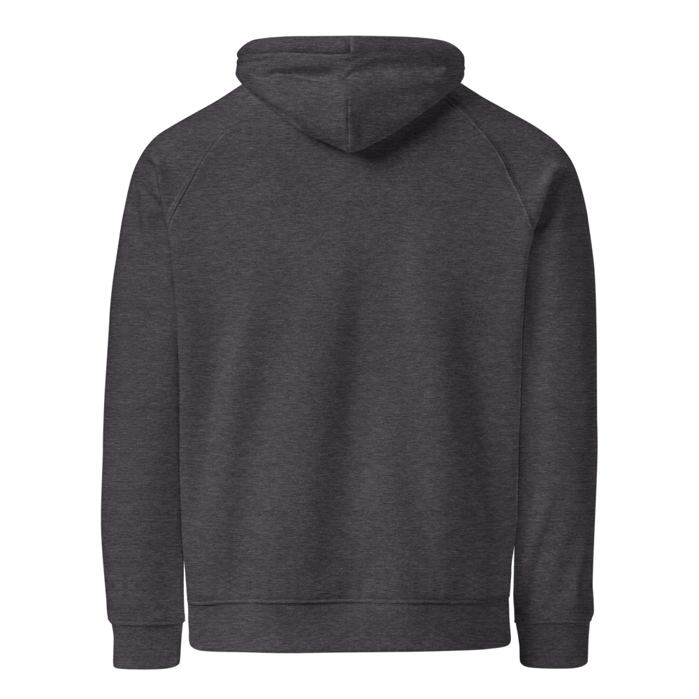 Fore & After unisex eco raglan hoodie in charcoal melange — back