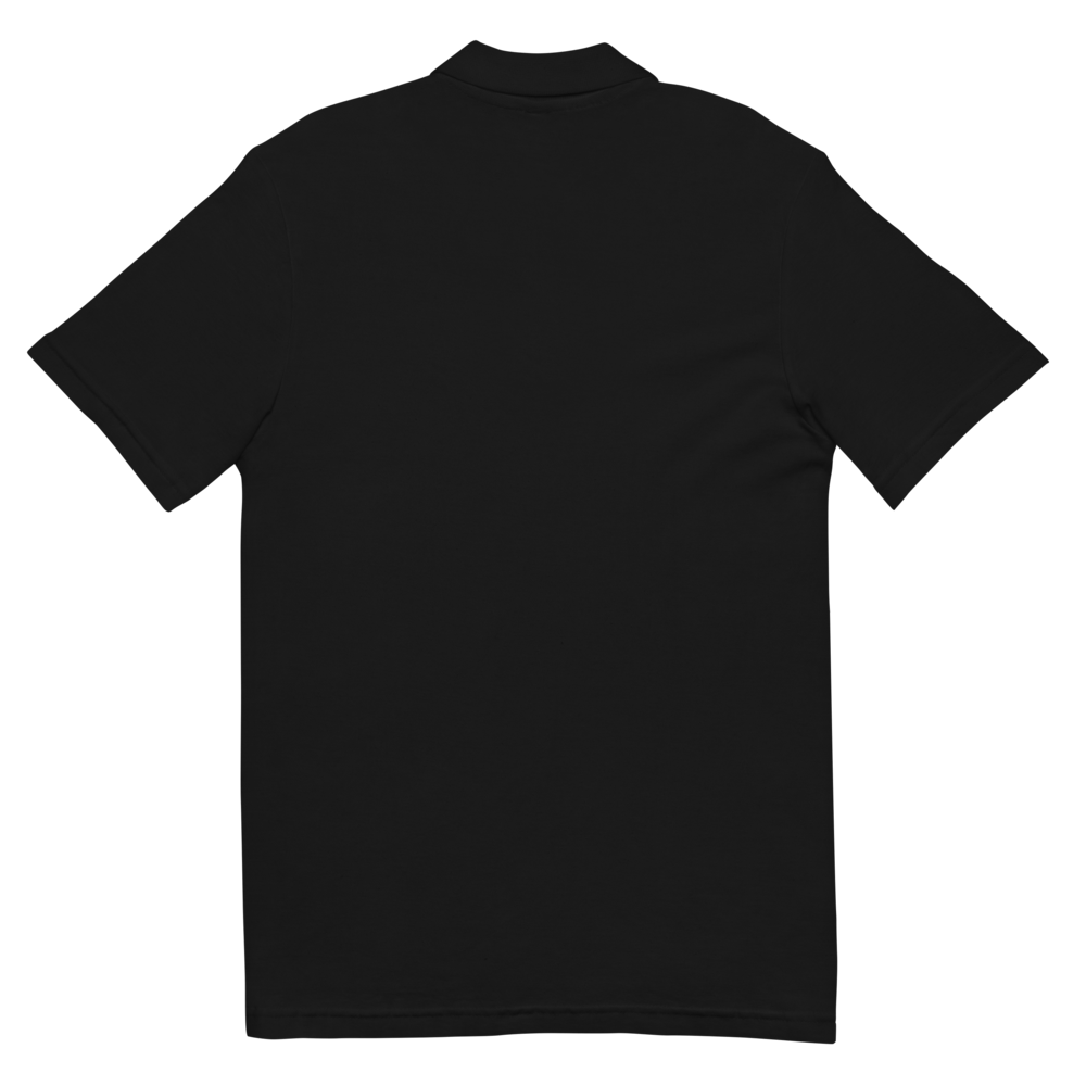 Fore & After unisex pique polo shirt in black — back