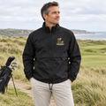 Fore & After windbreaker in black — front golf lifestyle view